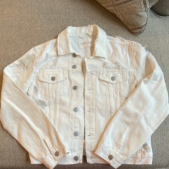 Mustard Seed Jackets & Coats Mustard Seed Denim White Jacket Poshmark